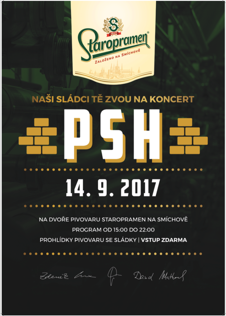 PLAKÁT ke koncertu v areálu Staropramenu